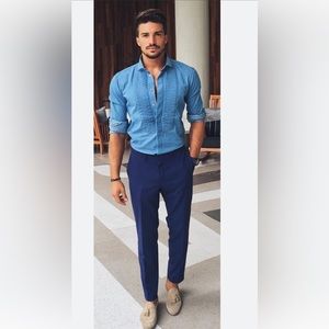 Mens Express Dress Suit Pants Navy Photographer Size 28X32